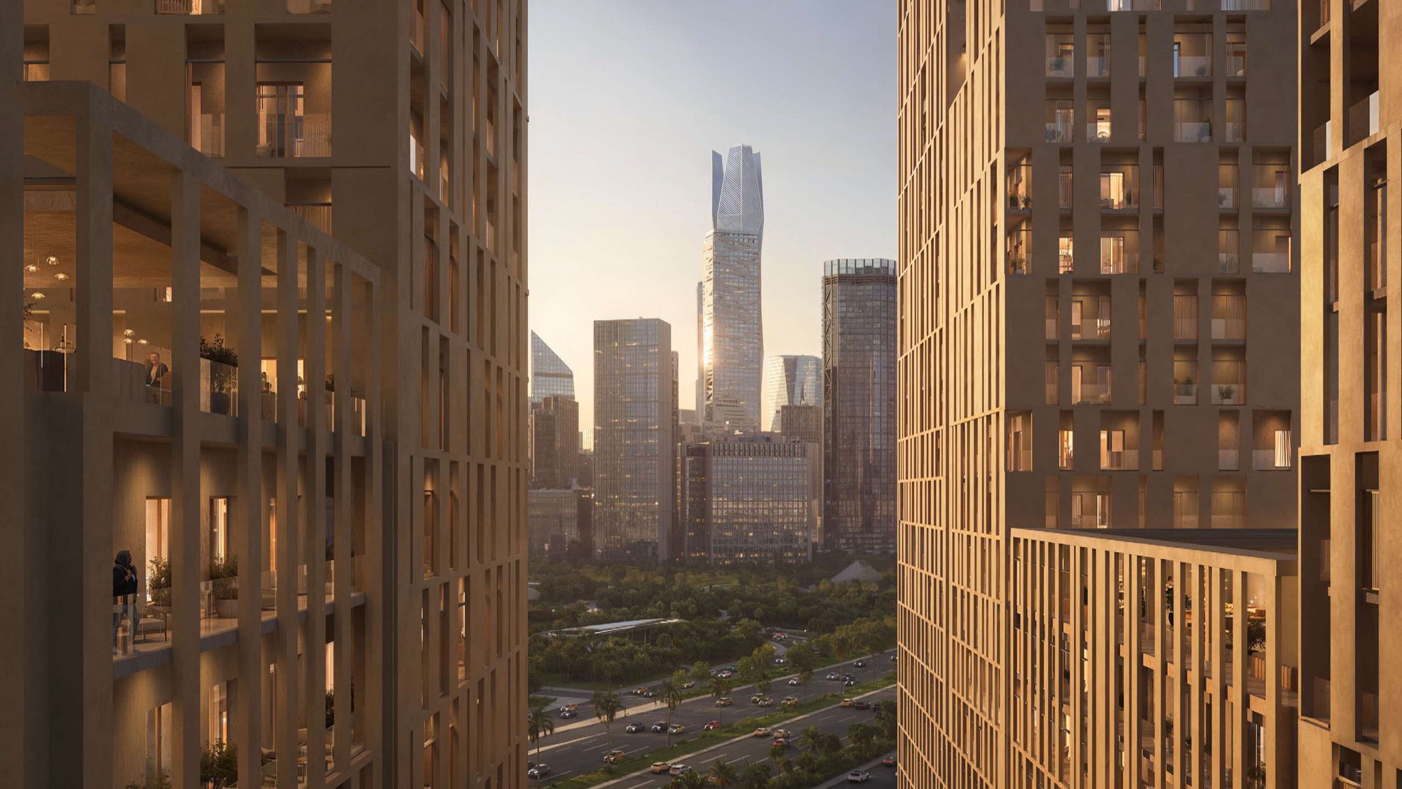 Élevée — le torri residenziali al tramonto