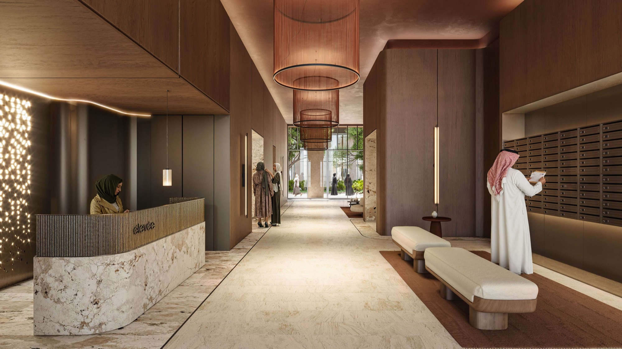 Élevée — lobby con concierge