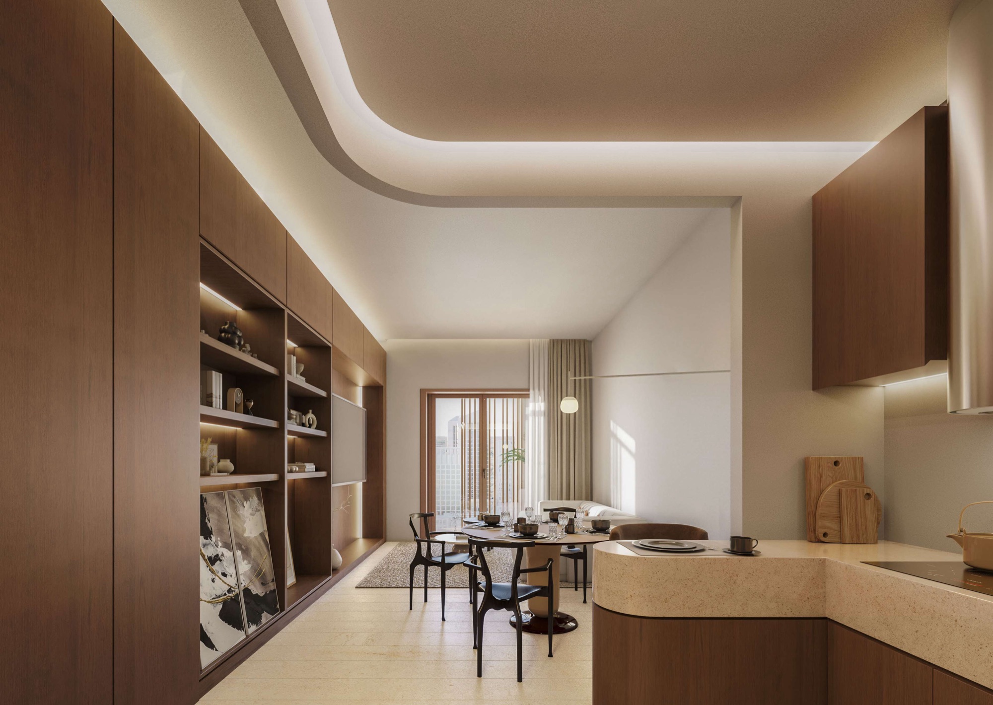 Élevée — living e cucina di un appartamento