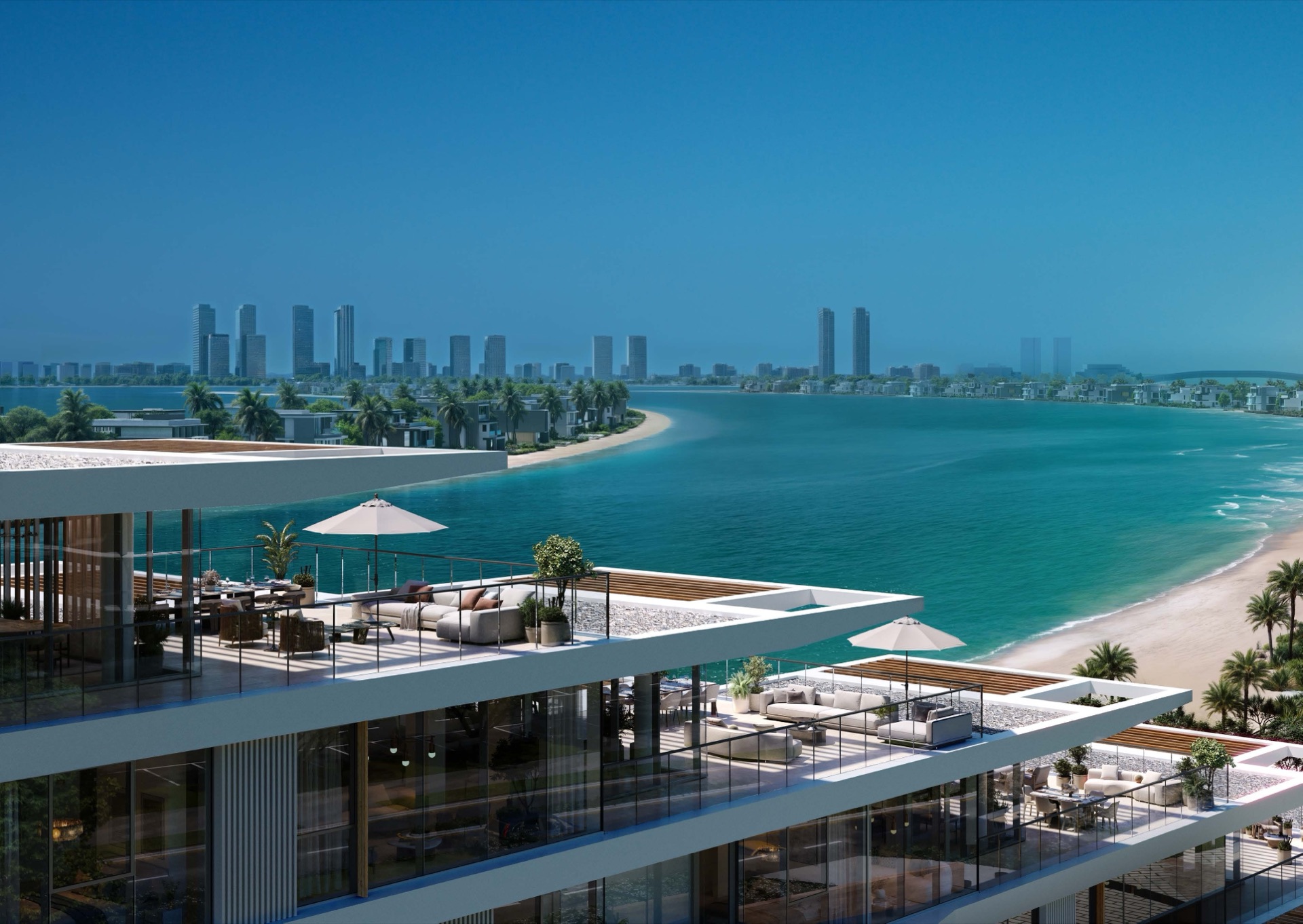 Palm Central — terraces affacciate sull'Arabian Gulf