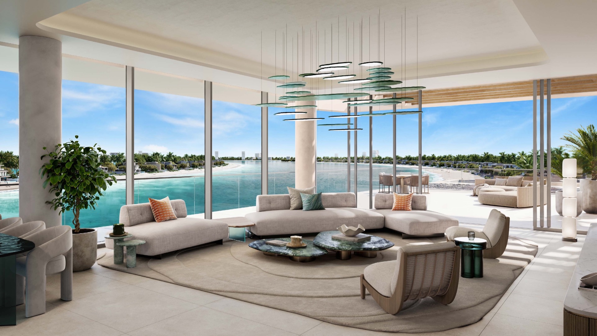 Palm Central — living room apartment con vista sul mare