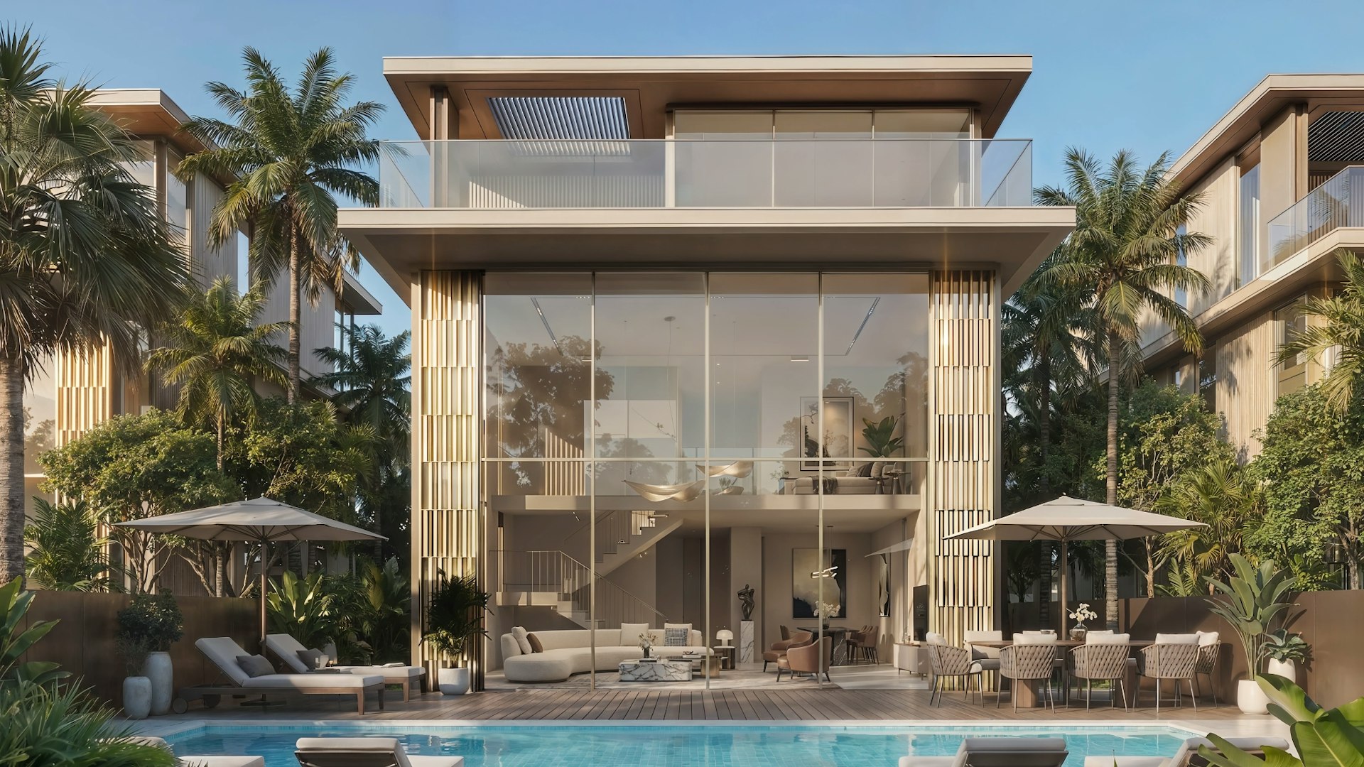 Tilal Binghatti — vista esterna villa con landscape integrato
