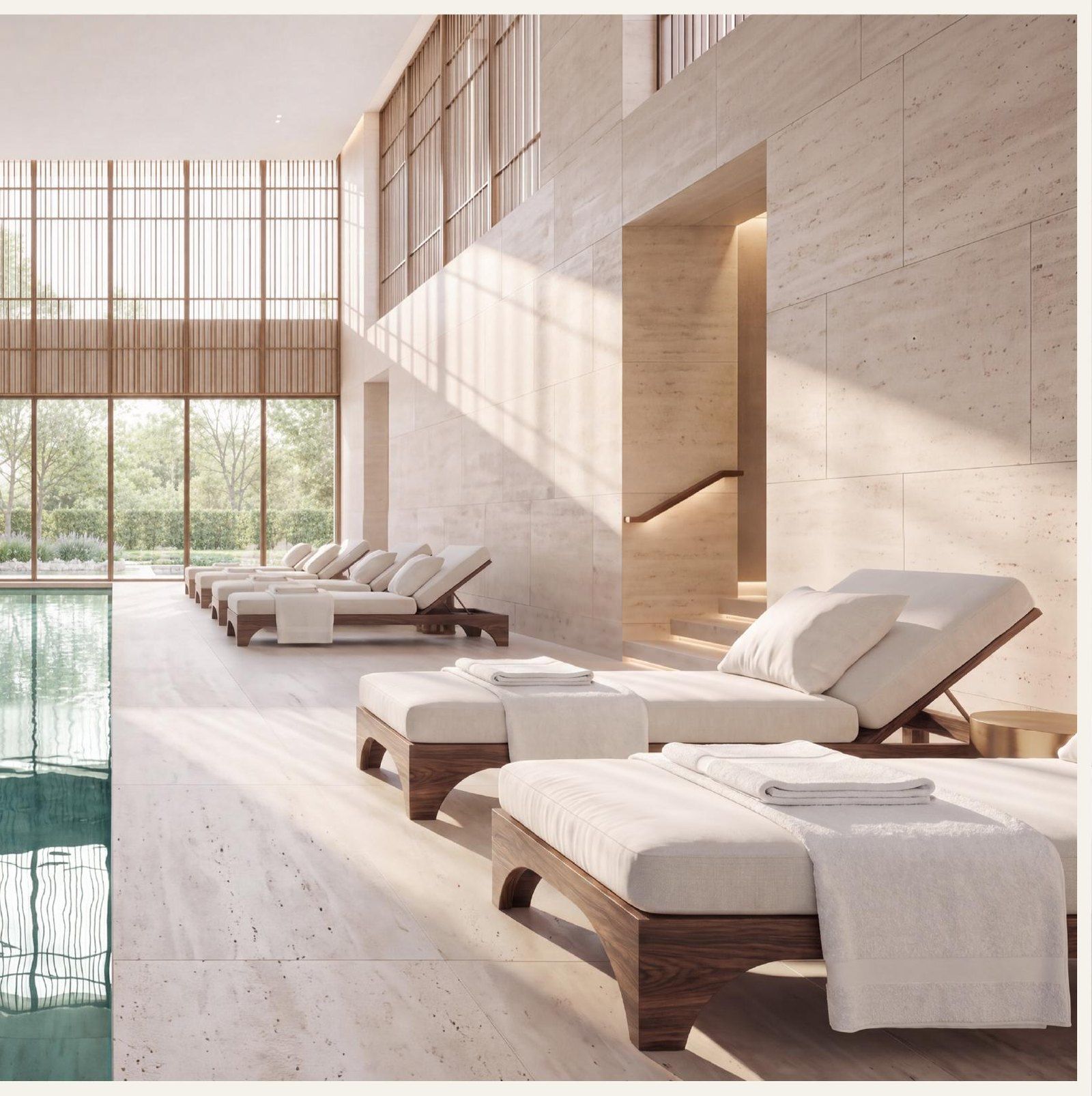 La piscina interna, render ufficiale