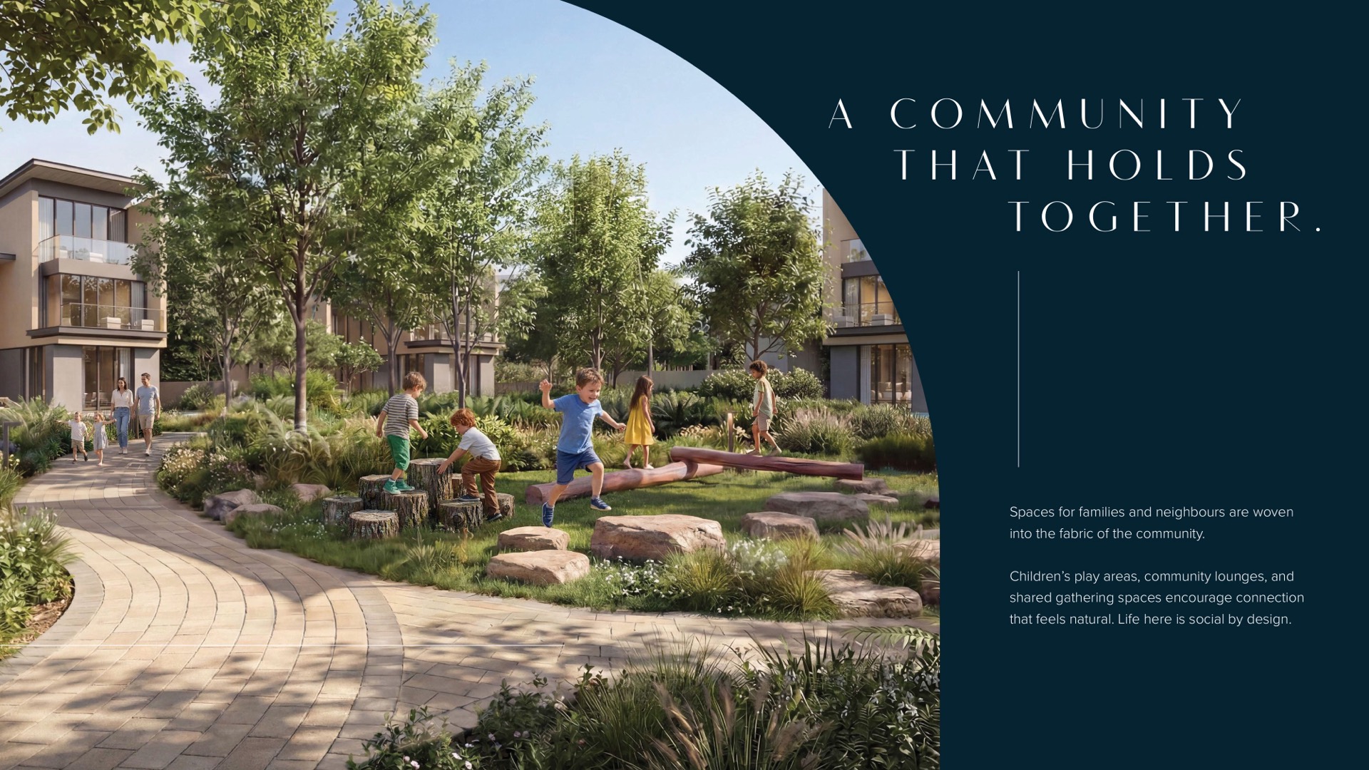 The Terraces at Sobha City Abu Dhabi — Garden Villa con community lawn e play area per famiglie