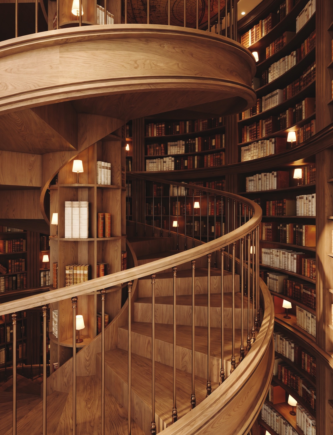 Scala a chiocciola della biblioteca